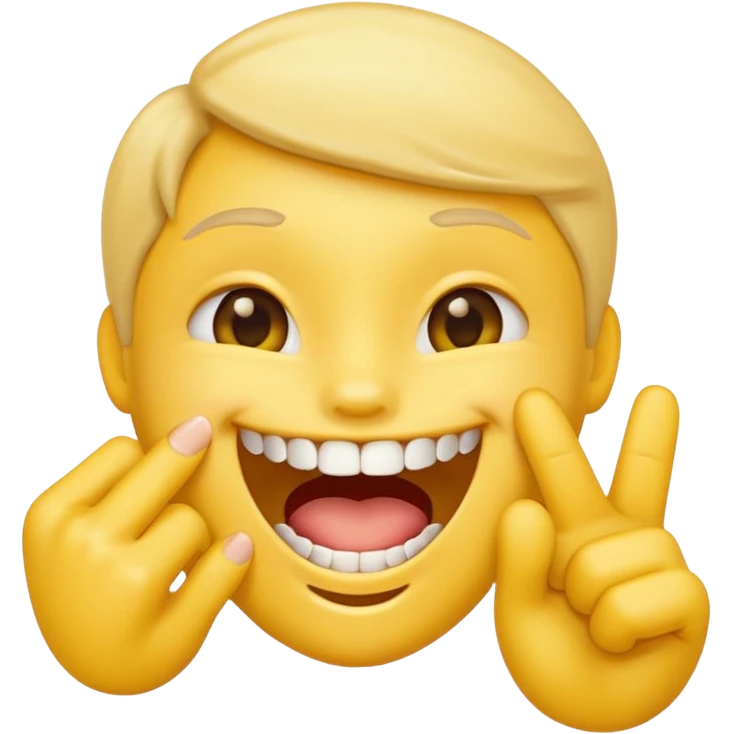 Yellow emoji finger bite with teeth in flirty manner emoji