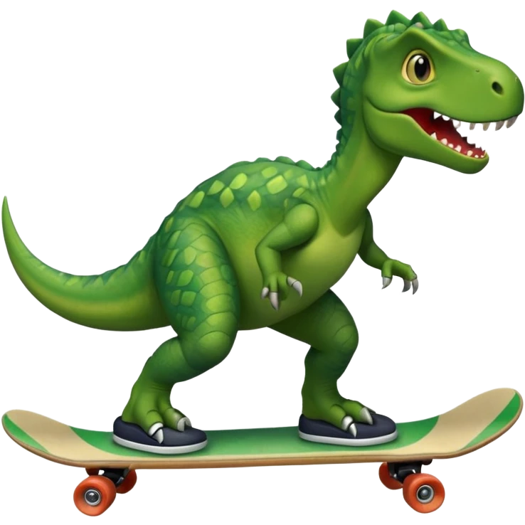 Dinosaur on a skateboard emoji