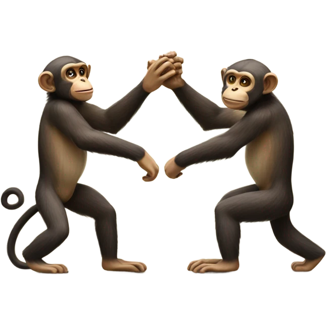 Two monkeys high fiving emoji