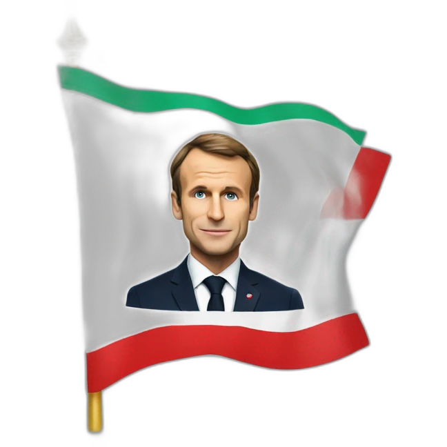 Macron avec un drapeau algérien emoji