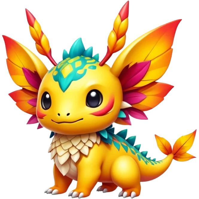 Exotic colorful chibi Fakémon-creature emoji