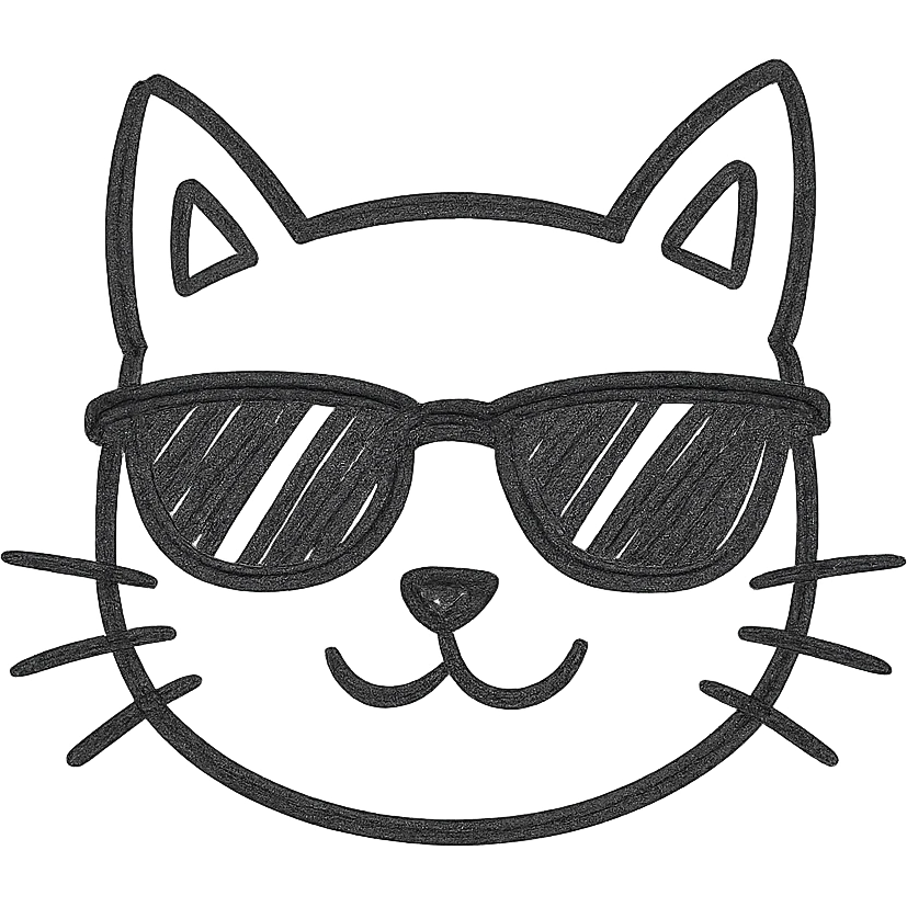 A cat wearing sunglasses emoji