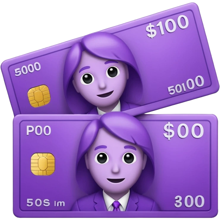 billetes en 3d morados animados sin informacion en los billetes en png emoji