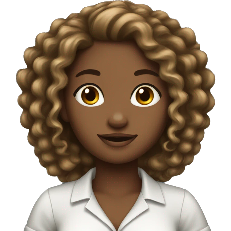 call center girl BLACK GIRL CURLY PNYTAIL emoji