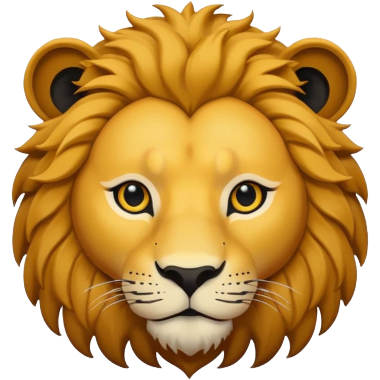 lion face emoji dot eyes, solid black , no iris emoji