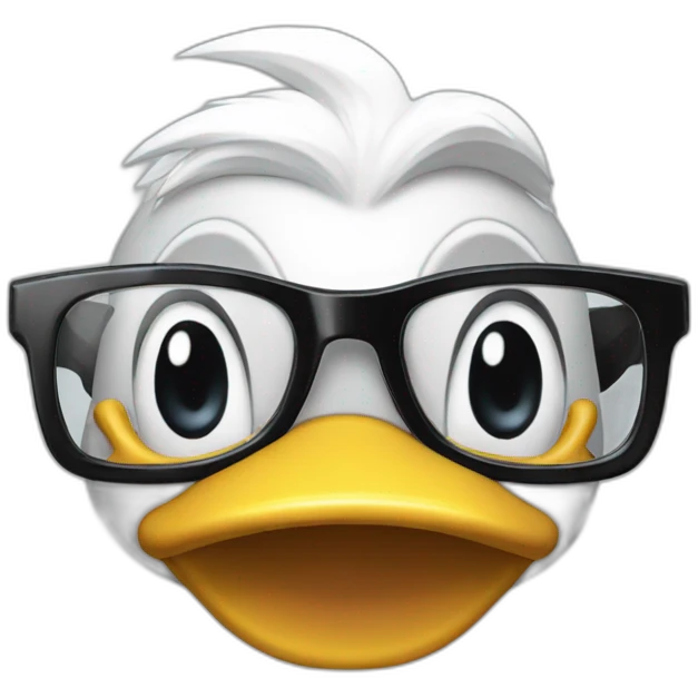 Donald duck money glasses emoji