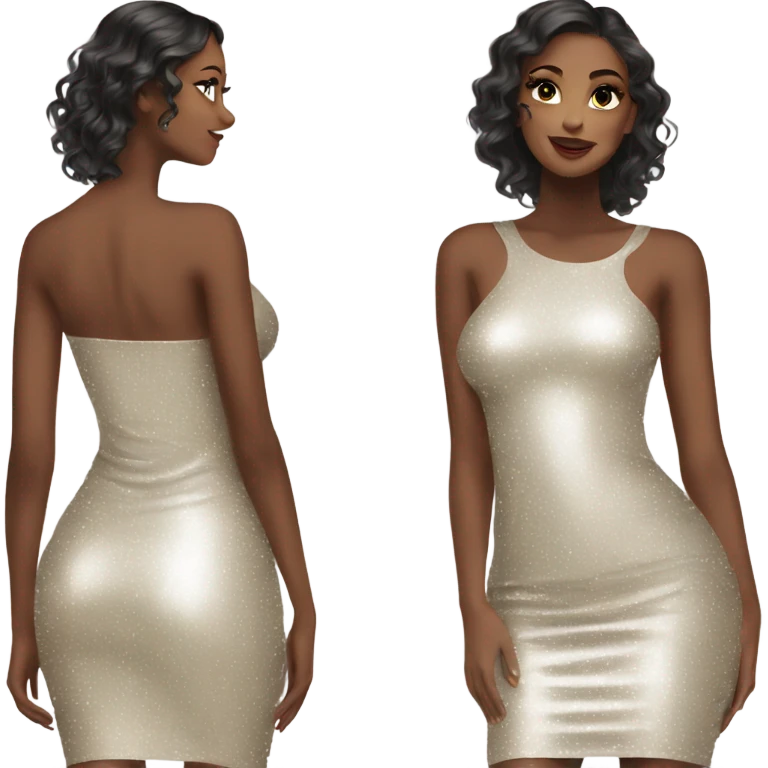sparkly long bodycon dress emoji
