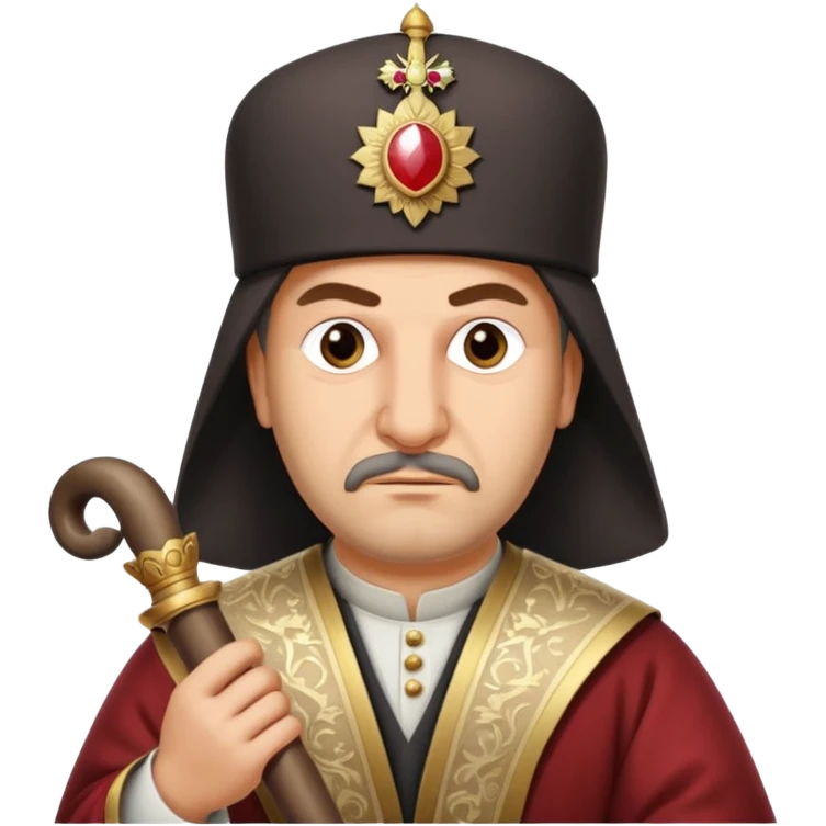 Fatih Sultan Mehmet, Ottoman sultan, holding a scroll, with a serious look emoji