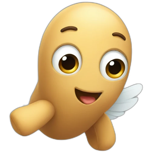 Cute flying peanut emoji