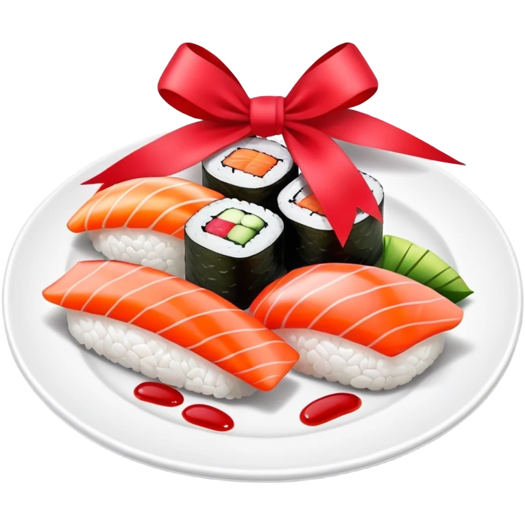 Sushi y lazo emoji
