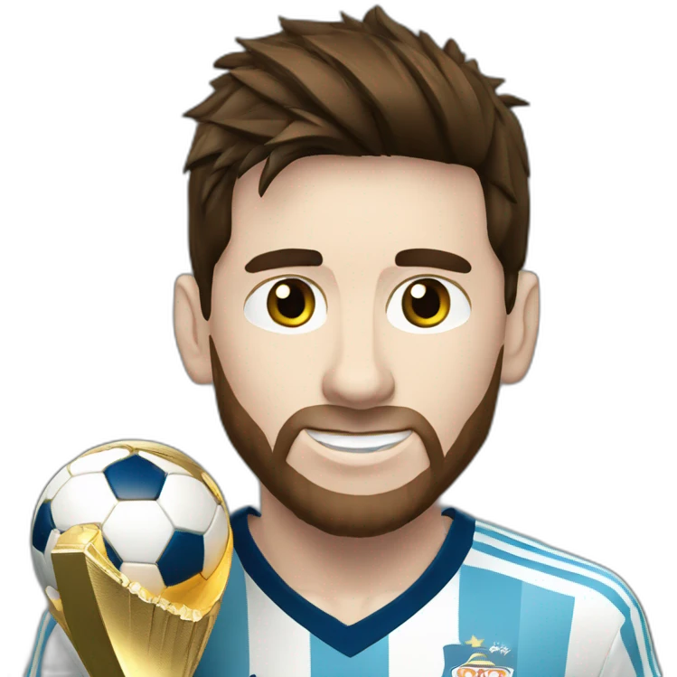 messi with the world cup emoji