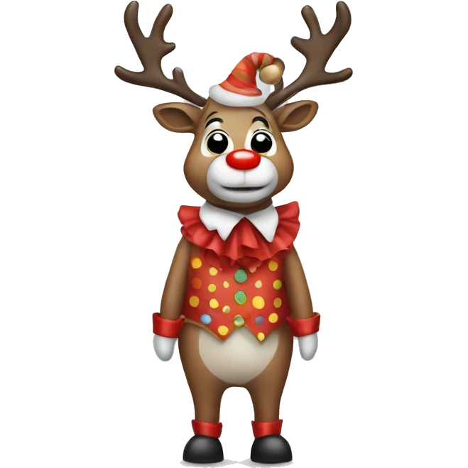 Reindeer in a clown clothes emoji