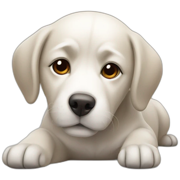 A dog lies down and shows its belly emoji