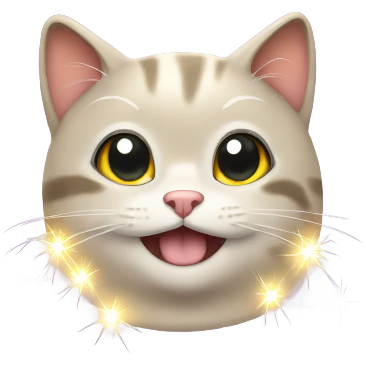 Cat happy with sparkles emoji