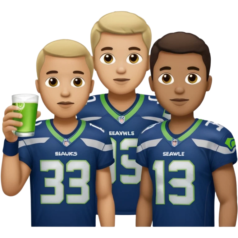 Seahawks drinking 3 men emoji