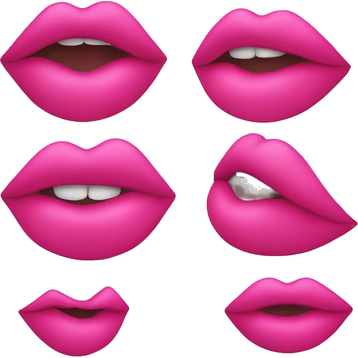super big lips  and   pink emoji