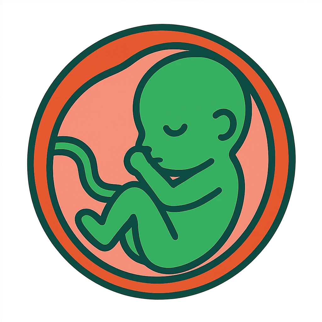 fetus in womb, green emoji