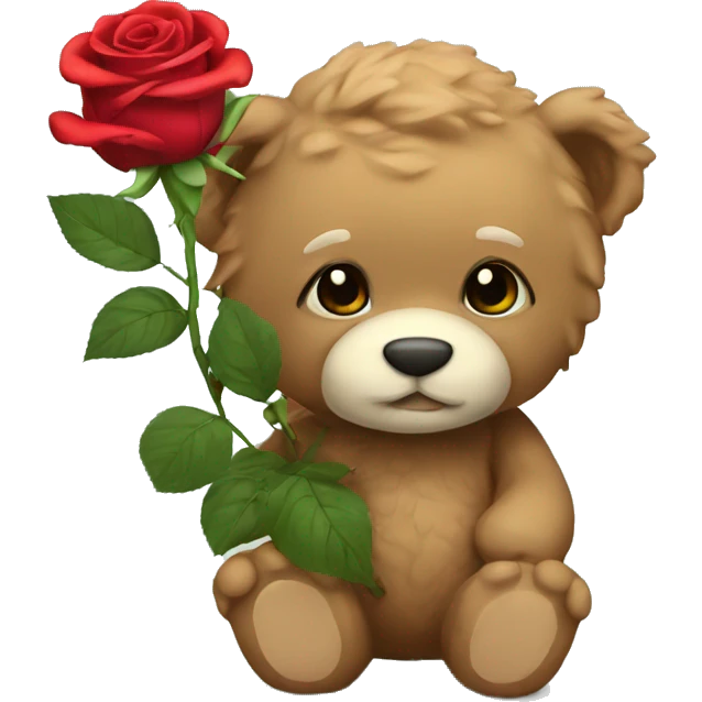 Roses with teddy emoji
