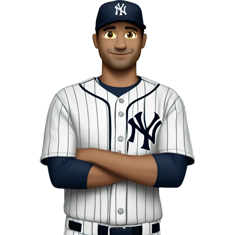 Hispanic white man with jersey of the New York Yankees emoji
