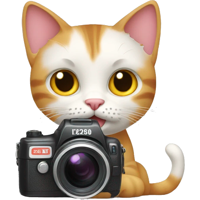  a cat with a video camera in his paw emoji