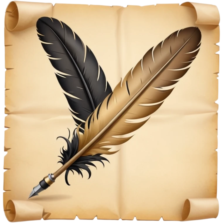 feather quill writing on paper emoji
