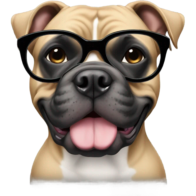 Black American Bully with dark tinted glasses emoji
