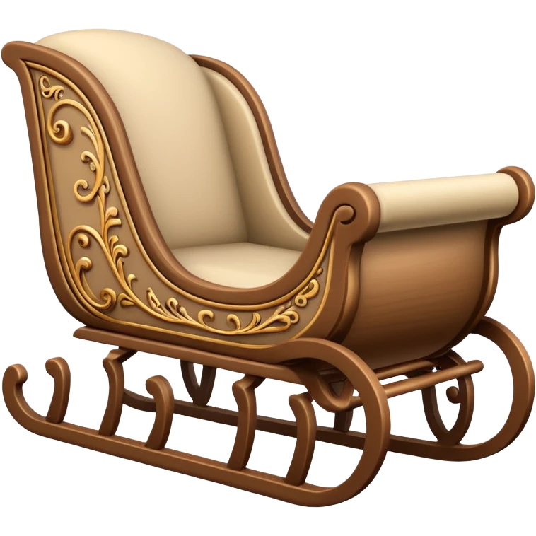 vintage beige winter sleigh emoji