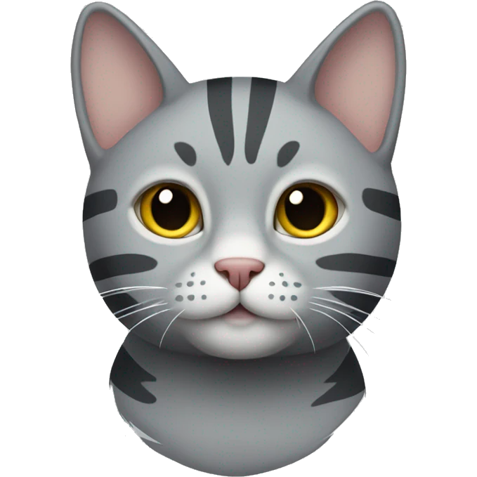 grey cat with stripes emoji