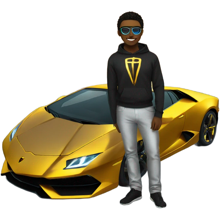 tron in front of gold Lamborghini  emoji