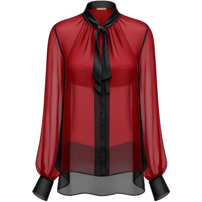 Dark red and jet black translucent womens blouse emoji