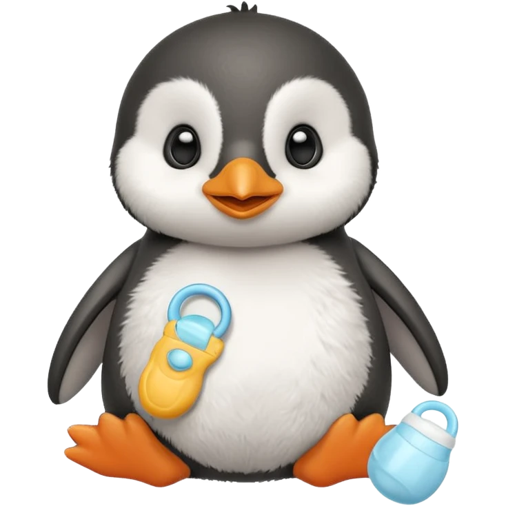 baby penguin with diaper and pacifier emoji