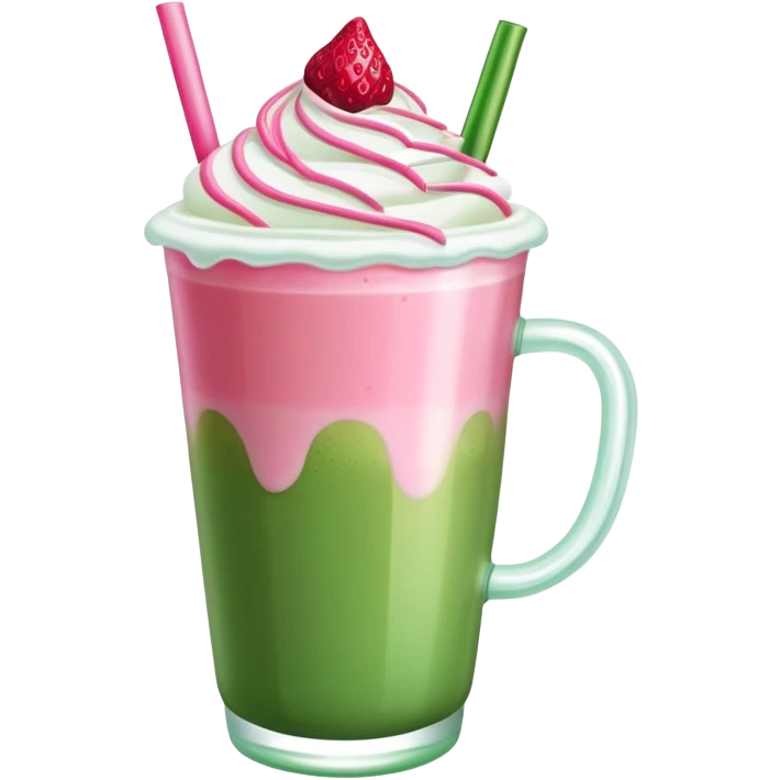 iced strawberry matcha latte emoji