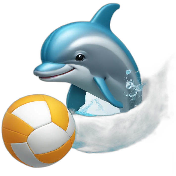dolphin with volleyball emoji