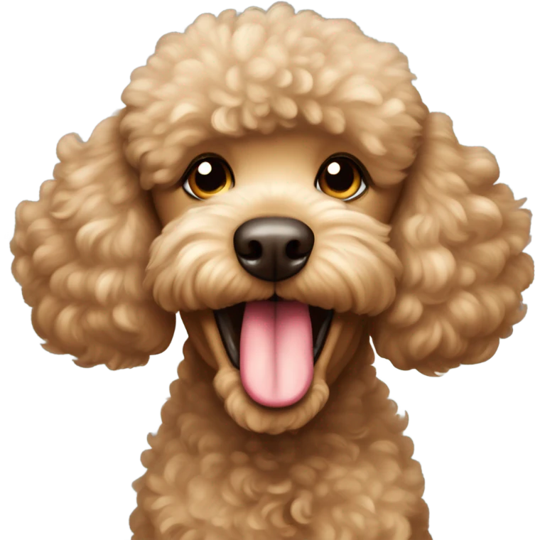Light brown poodle blowing a kiss emoji