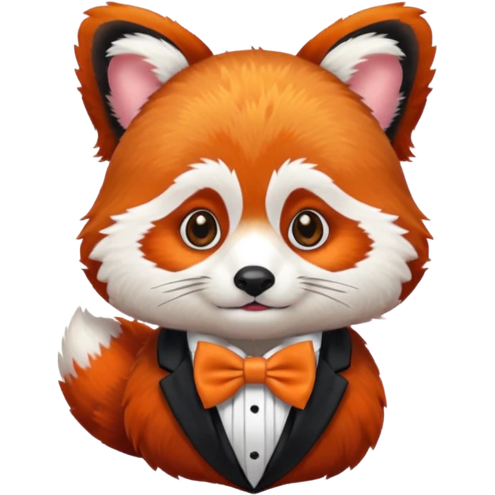 red panda with white bow tie emoji
