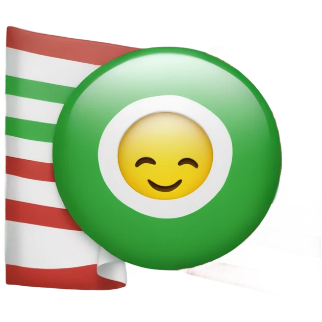 Make me a flag with red at the top, white in the middle, green at the bottom, and the sun in the middle. emoji