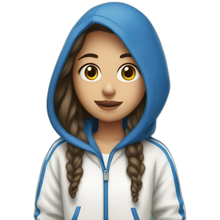 Israeli girl in blue and white hoodie emoji
