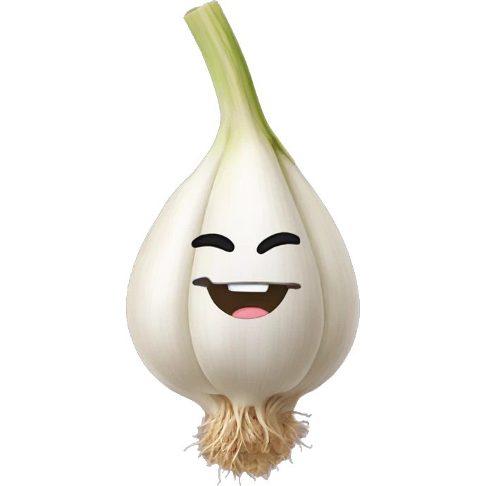 garlic with an sign emoji