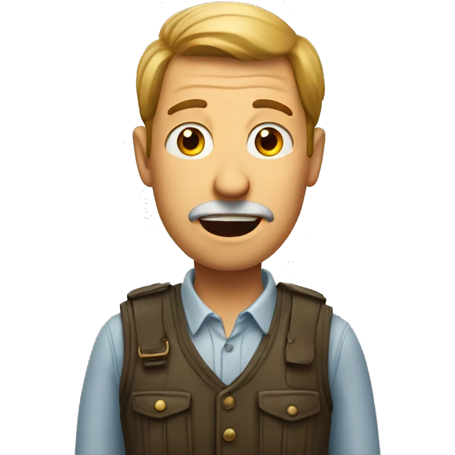 German man have a surprised  emoji