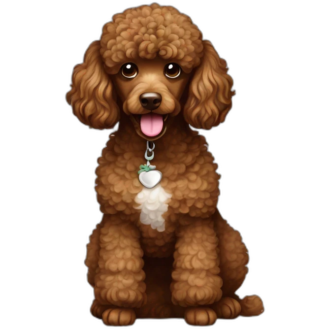 round head brown poodle emoji