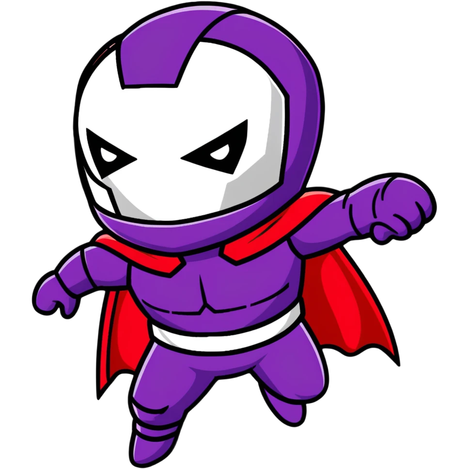 Magneto Marvel villain with red helmet and purple cape using magnetic powers emoji