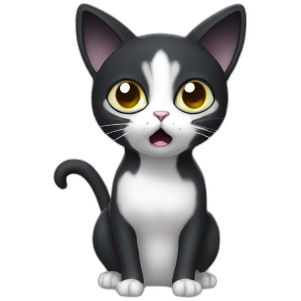black-and-white-cat-alien-pokemon-shocked emoji