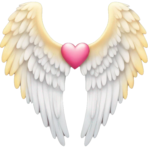 angel wings with heart emoji