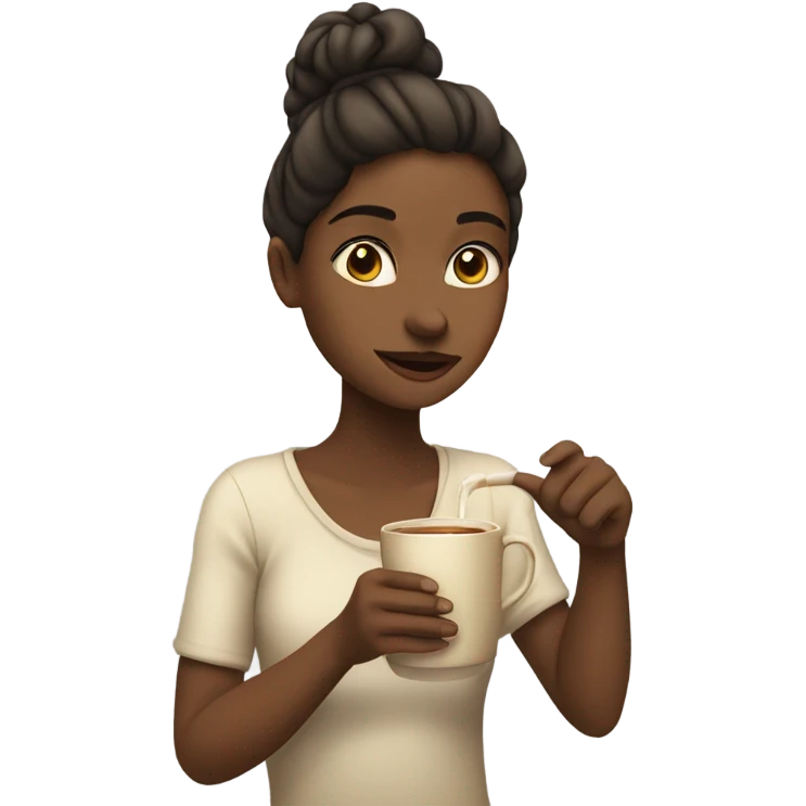 Girl drinking tea emoji
