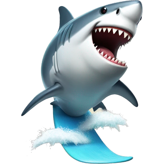 shark surfing  emoji