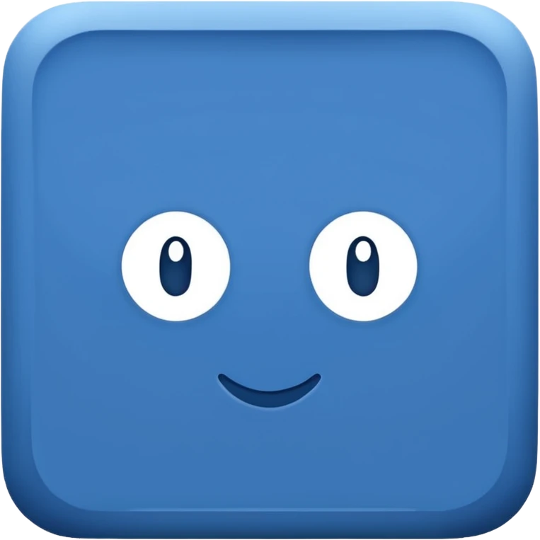 Blauw vierkant met wit vinkje in emoji