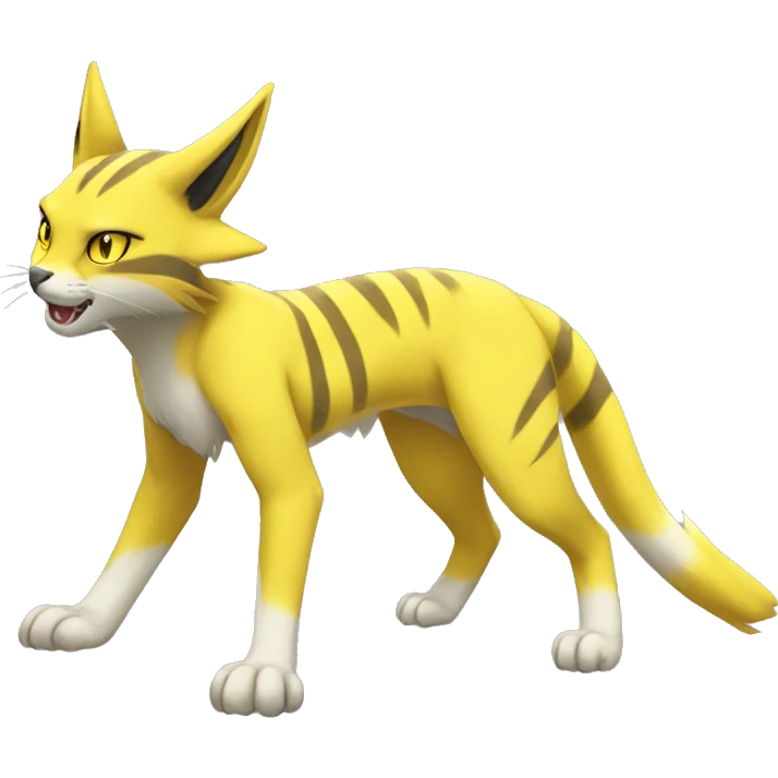 Yellow lombax-Zeraora-Renamon-cat full body emoji