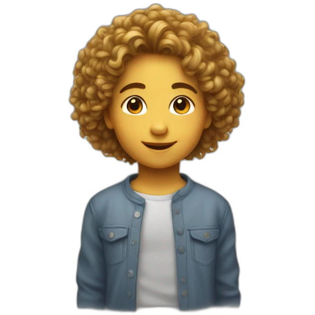 Enfant cheveux bouclés emoji