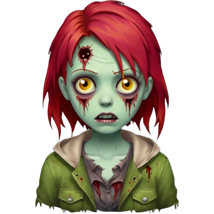 girl zombie with red hair emoji