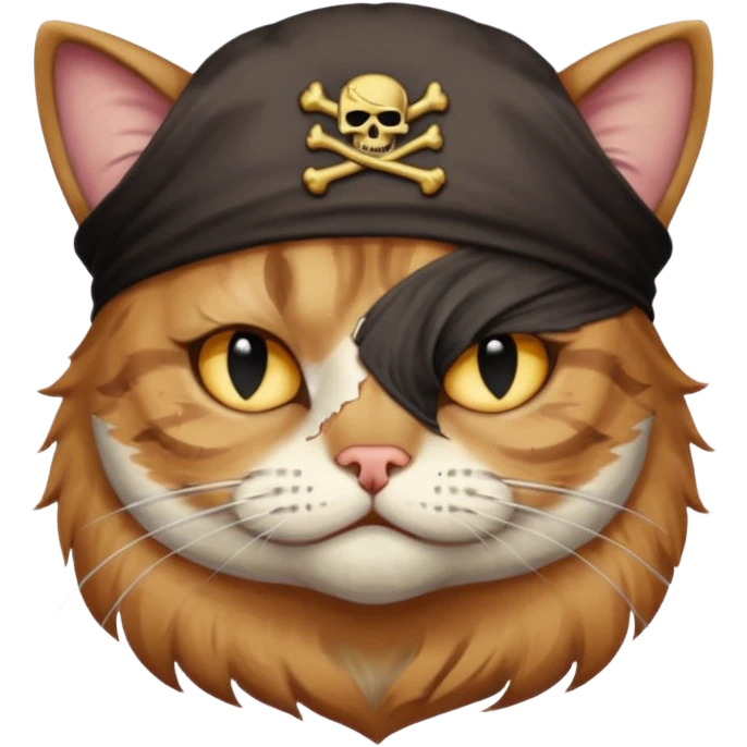 pirate cat with one closed eye emoji